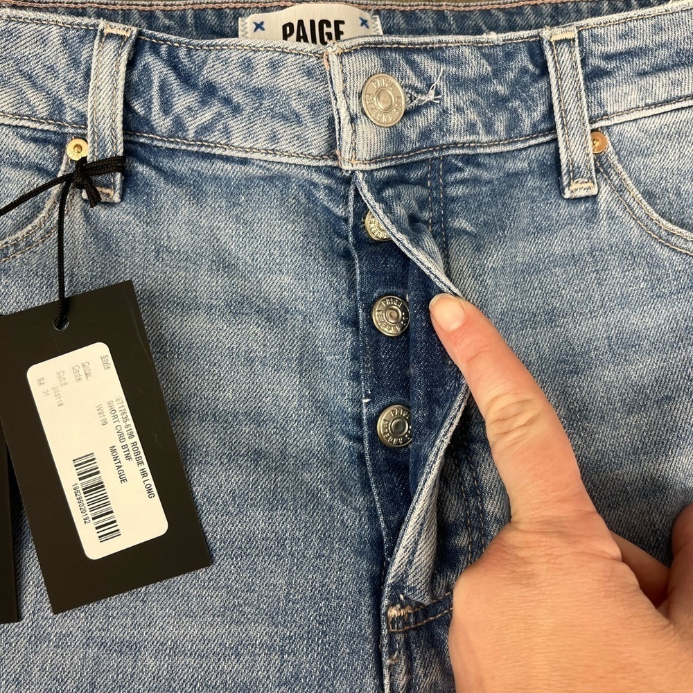 NWT PAIGE Robbie High Rise Slim Bermuda Short - Picture 5 of 13